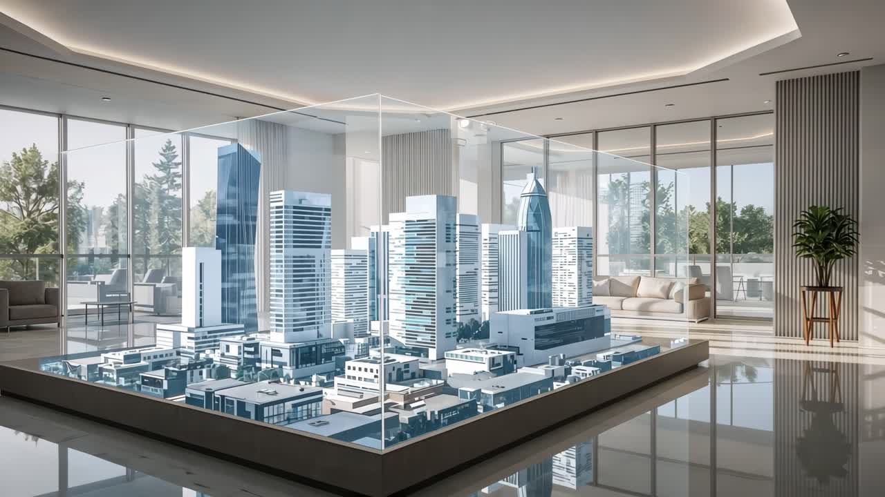 Cityscape Architecture Model in Modern Interior