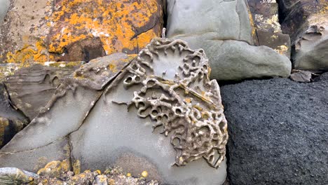 Sedimentgesteinsstruktur,-Felsbrocken-Stapeln-Sich