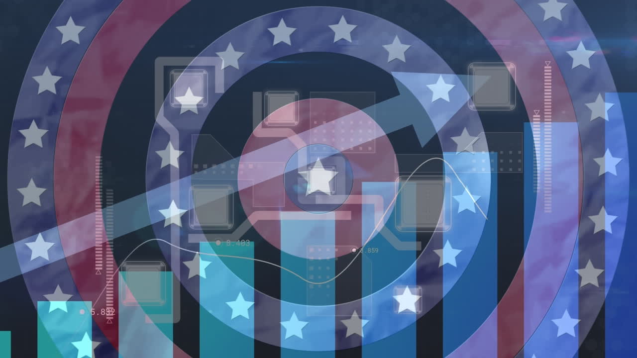 데이터 처리에 대한 별이 있는 원의 애니메이션