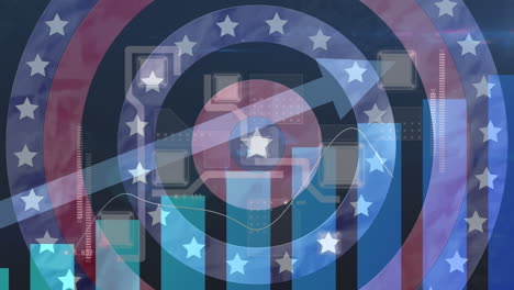 animación de círculos con estrellas sobre el procesamiento de datos
