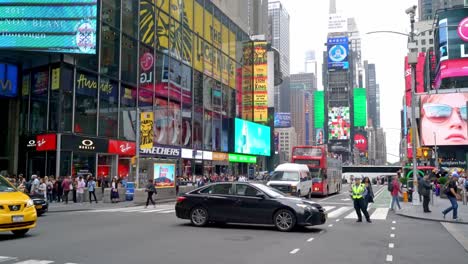 traffic and pedestrians on times square