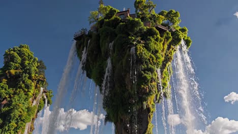 isla de cascada flotante