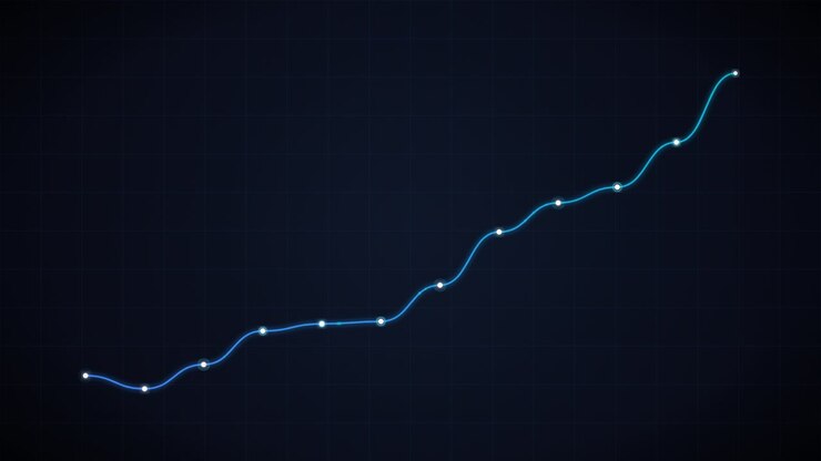 Animated Line Graph Showing Upward Growth Trend