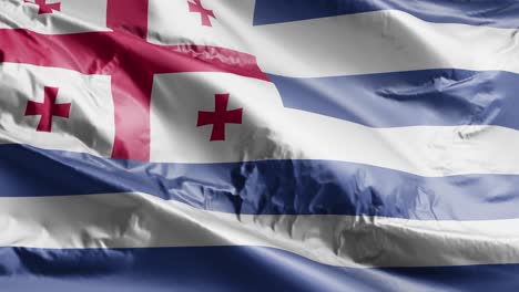 la bandera de ajaria ondeando en el bucle del viento. la bandera de adjarian balanceándose en la brisa. fondo de relleno completo. bucle de 10 segundos.