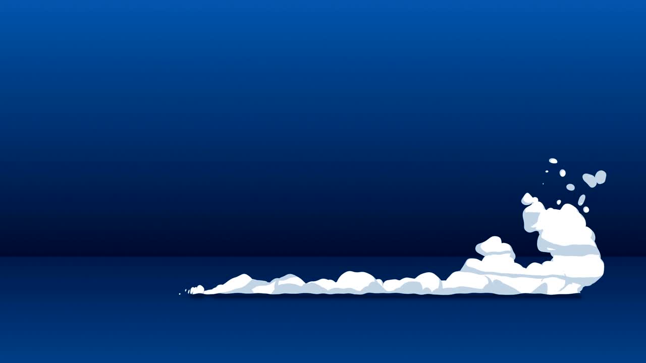 animación de humo de movimiento rápido. elemento de animación para el juego. nubes de vapor de dibujos animados. animación azul de bucle.