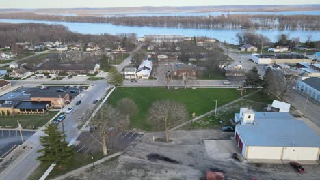 a small river town called chillicothe, illinois, on the banks of the illinois river in the early spring