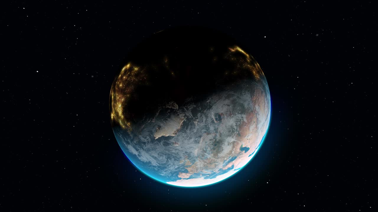 Time lapse della Terra dal giorno alla notte come un orologio in rotazione - loop