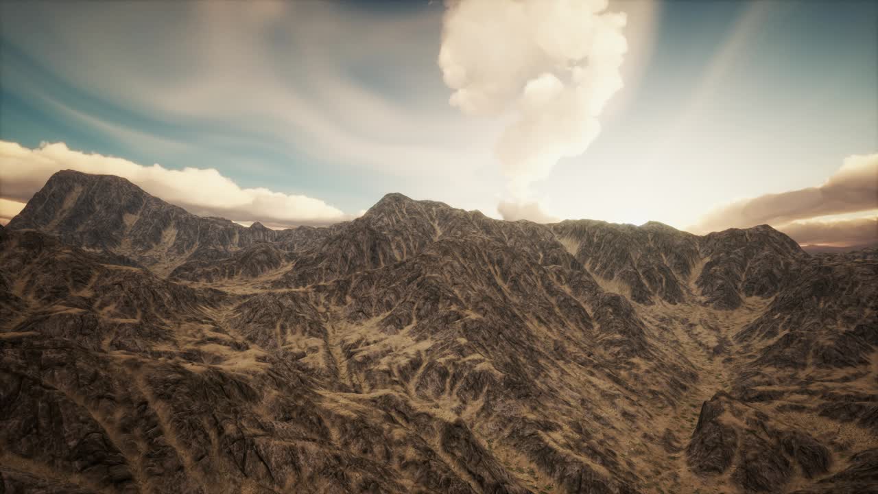 산의 배경에 대한  ⁇ 빛