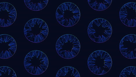 neon abstract circles pattern with rainbow dots and lines