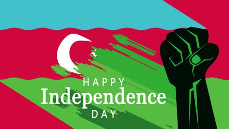 happy azerbaijan independence day with fists raised