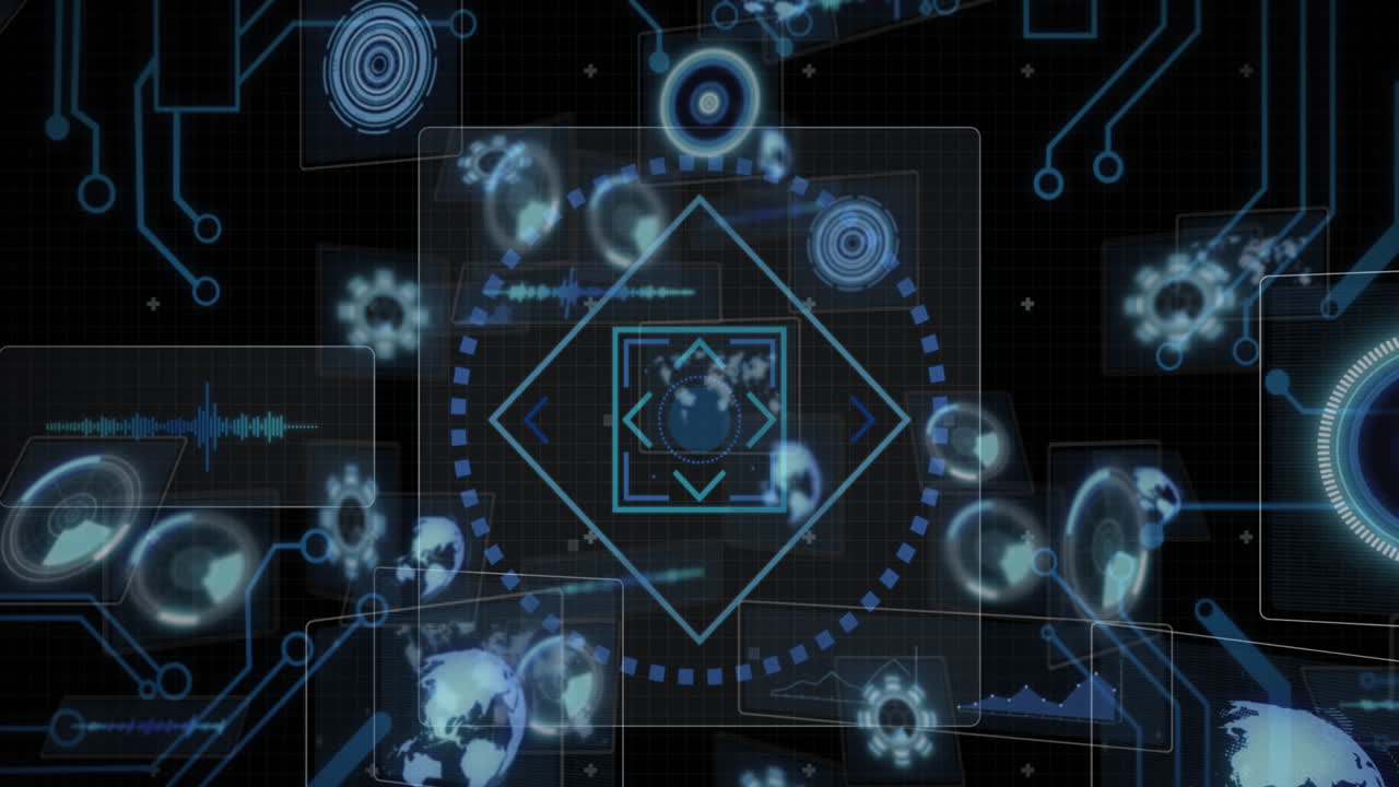 Animation of data processing over computer circuit board