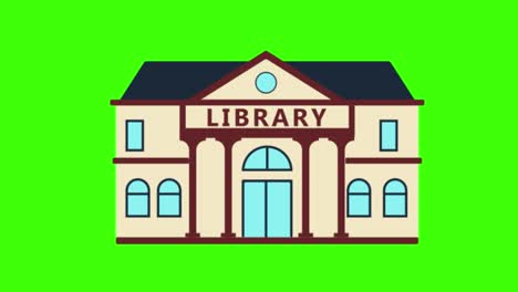 green screen , buildings , library