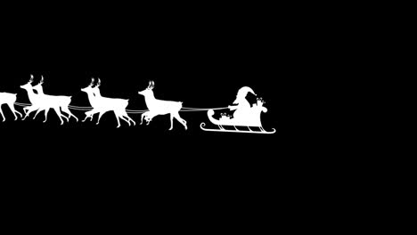 santa claus en trineo tirado por renos