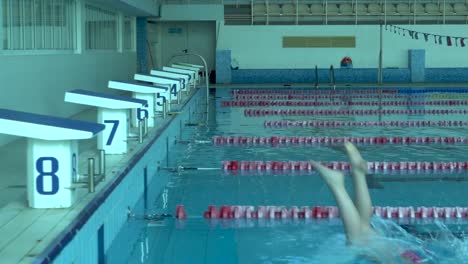 competición de natación de niñas