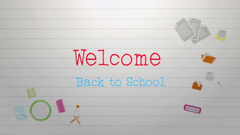 welcome back to school written on lined background