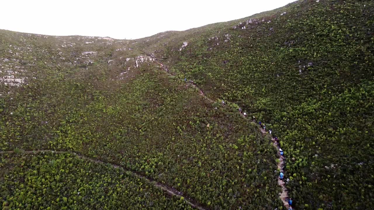 Beautiful mountain trails being used by hikers in South Africa