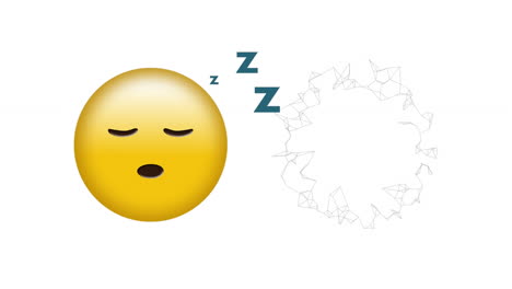 animación del icono de emoji dormido sobre un fondo blanco