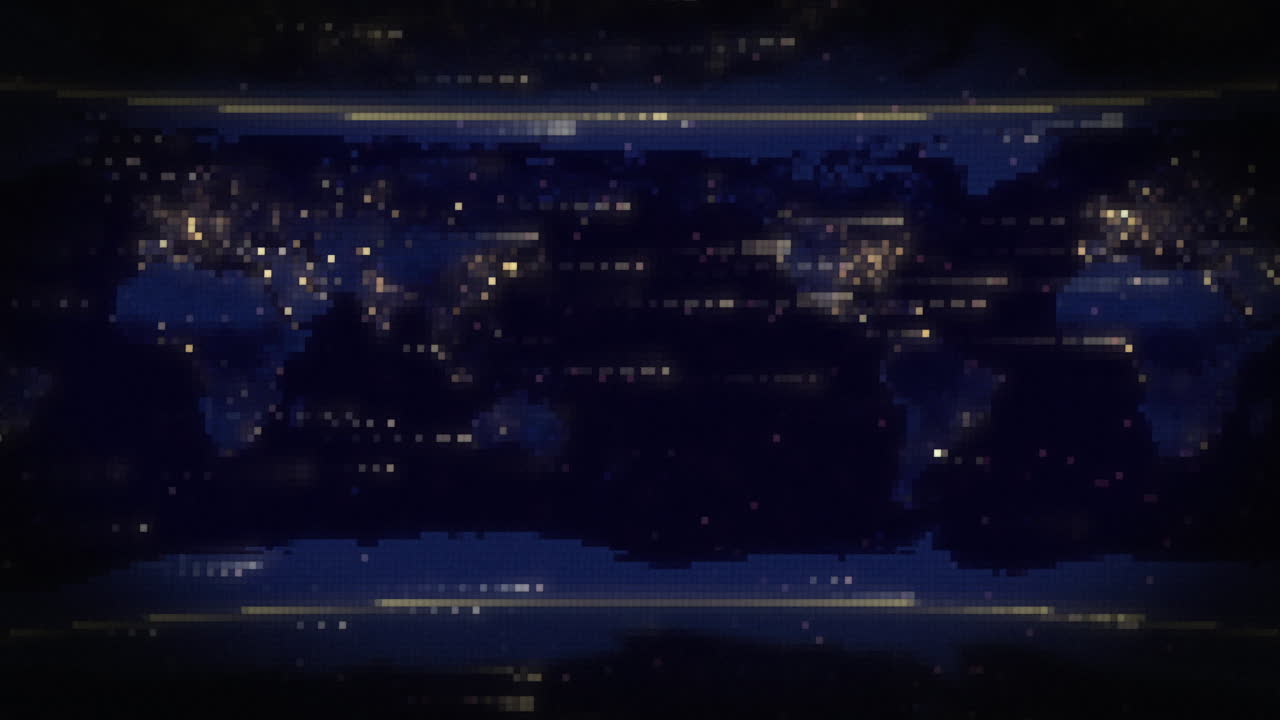 Animation of data processing over world map