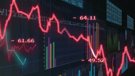 Animation-of-financial-data-processing-and-statistics-with-red-line