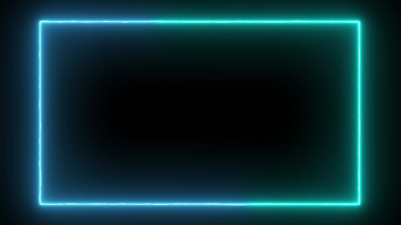 검은 바탕에 추상적인 빛의 네온 프레임, 레이저 쇼, 루프 애니메이션, 4k 비디오