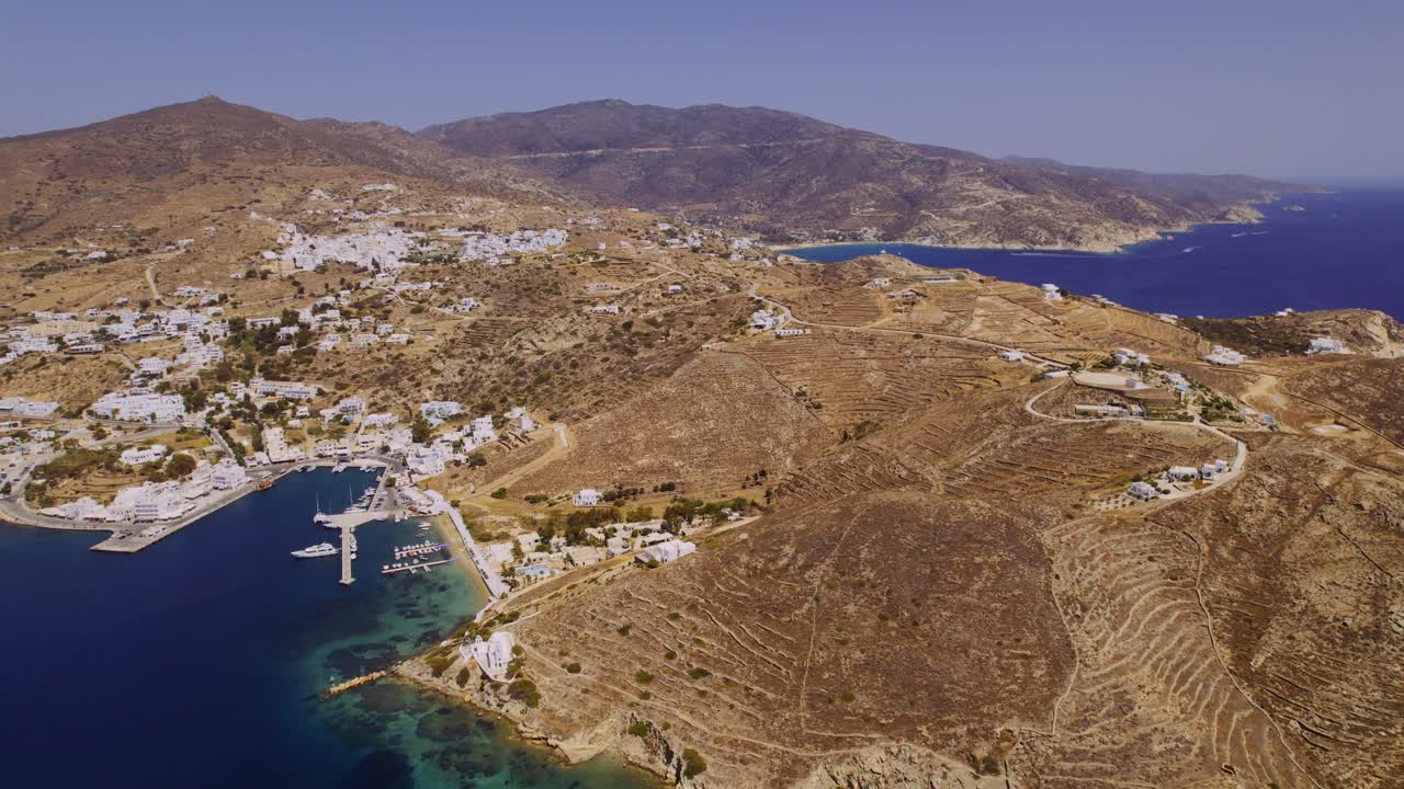 Aerial View of a Picturesque Coastal Village and Port