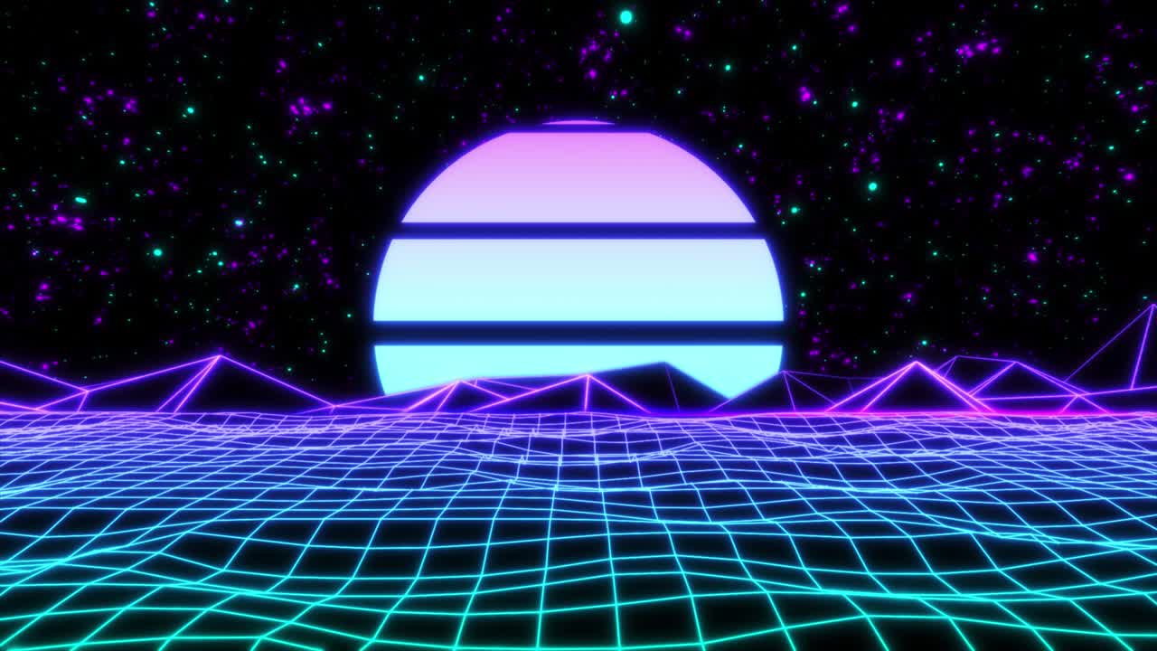 Concept 13-N1 Infinite Abstract Neon Retrowave Animated Background