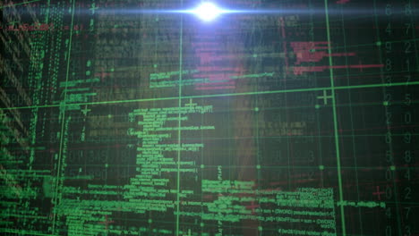 animación de senderos de luz y placas de circuitos informáticos en el procesamiento de datos