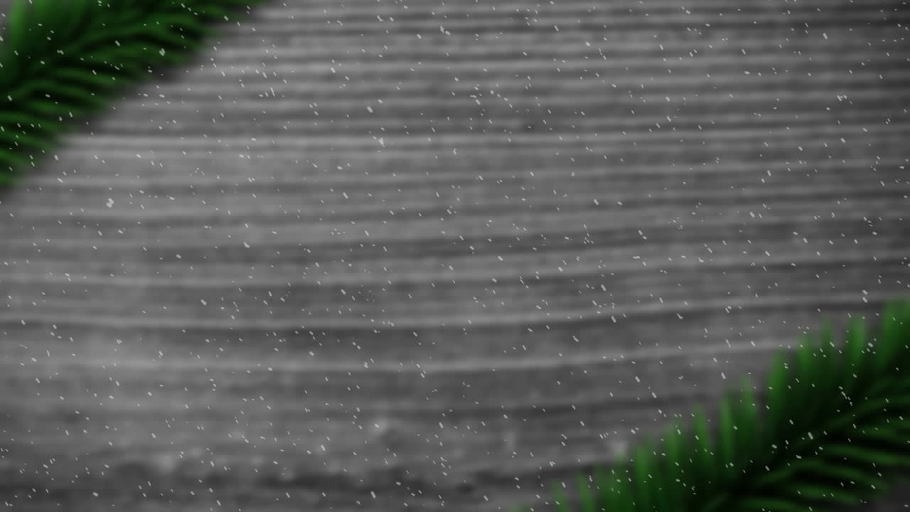 animación de la decoración navideña sobre la nieve que cae