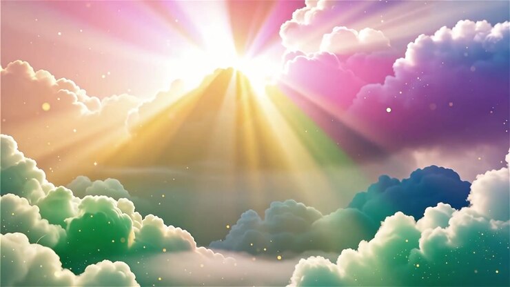 Christian Heavenly Light Worship Background