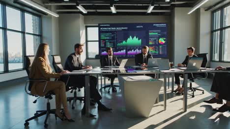 reunión de negocios en una oficina moderna