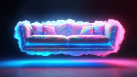 floating neon cloud sofa