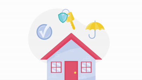 home with insurance service animation