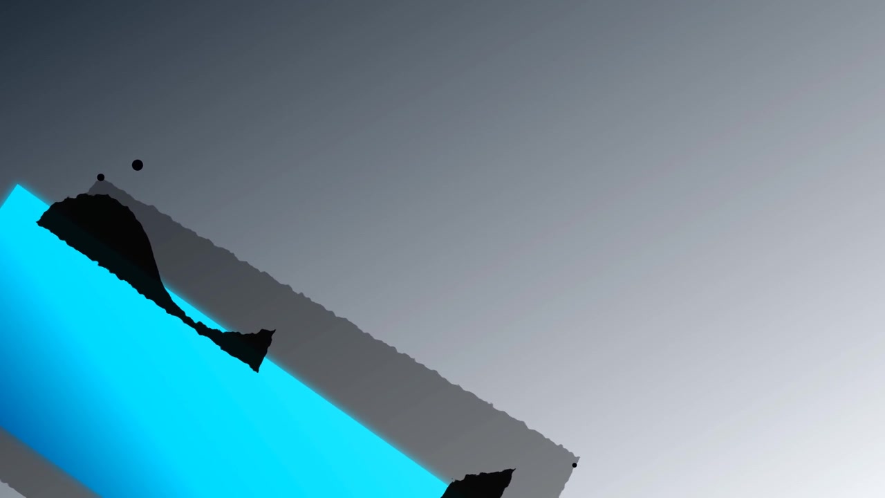 Grafica in movimento astratta con luce blu brillante e forme geometriche scure