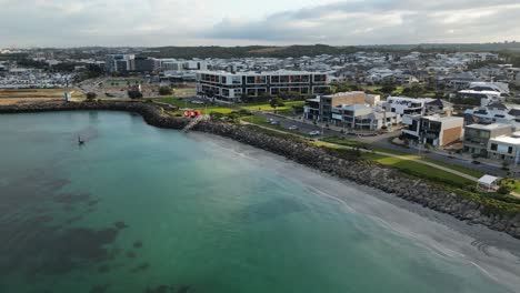 coogee beach seafront suburb in perth city at sunset, australia