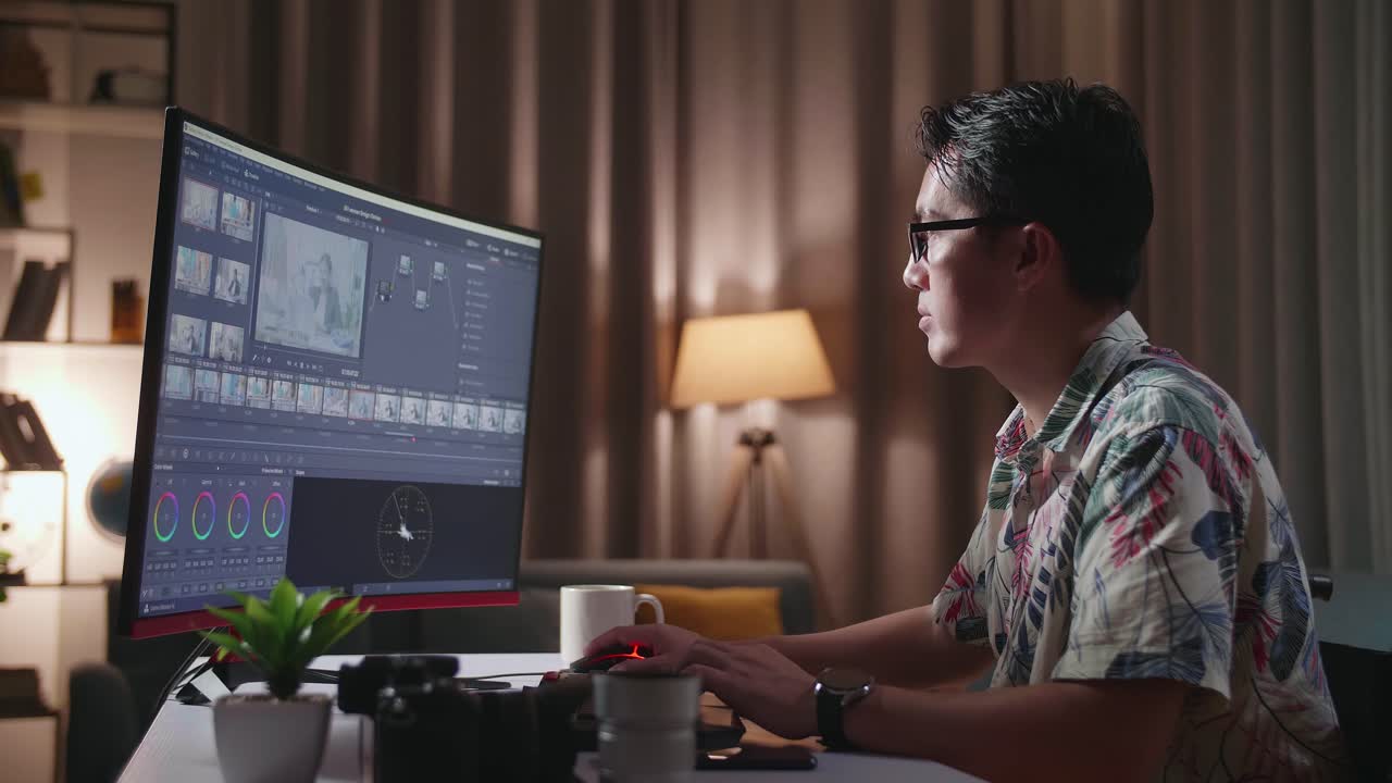 작업 중인 비디오 편집자