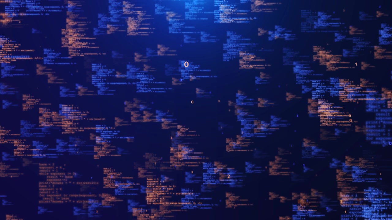 Programming technology and computer background digital software source code encrypted program