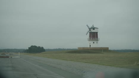 old windmill in the british military training area senne in paderborn, germany