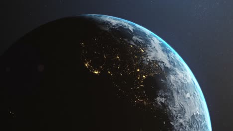 animación de la tierra en el espacio 4k