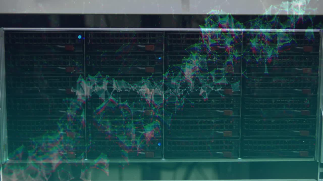 컴퓨터 서버  ⁇ 에 떠다니는 연결 네트워크의 디지털 파동