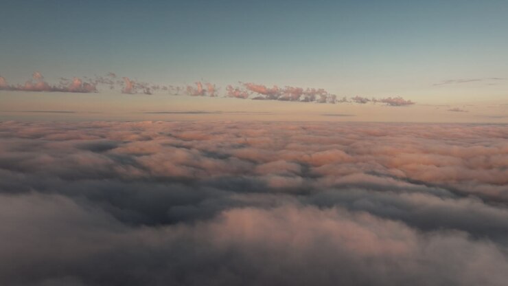 Aerial View of Clouds at Sunrise/Sunset