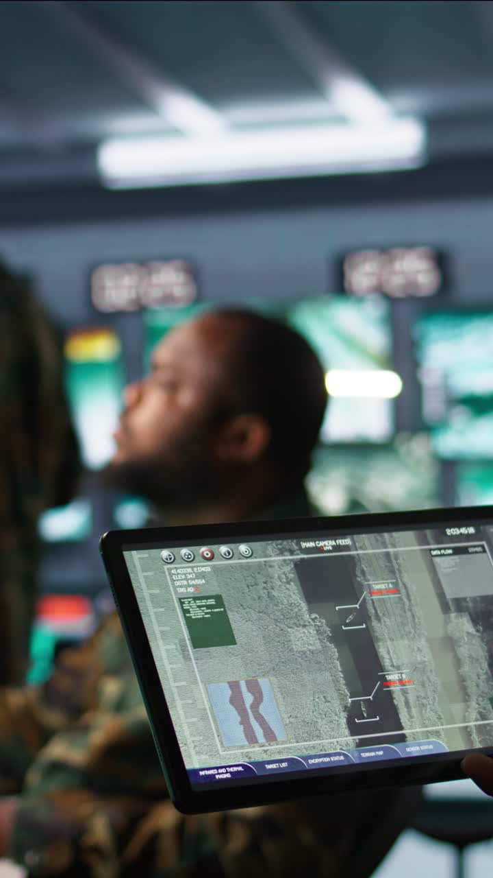 Vertical video Army professional employing AI tech to improve military combat systems