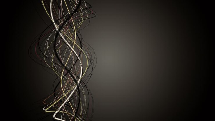 Fantastic animation with stripe wave object in slow motion and space for text, 4096x2304 loop 4K