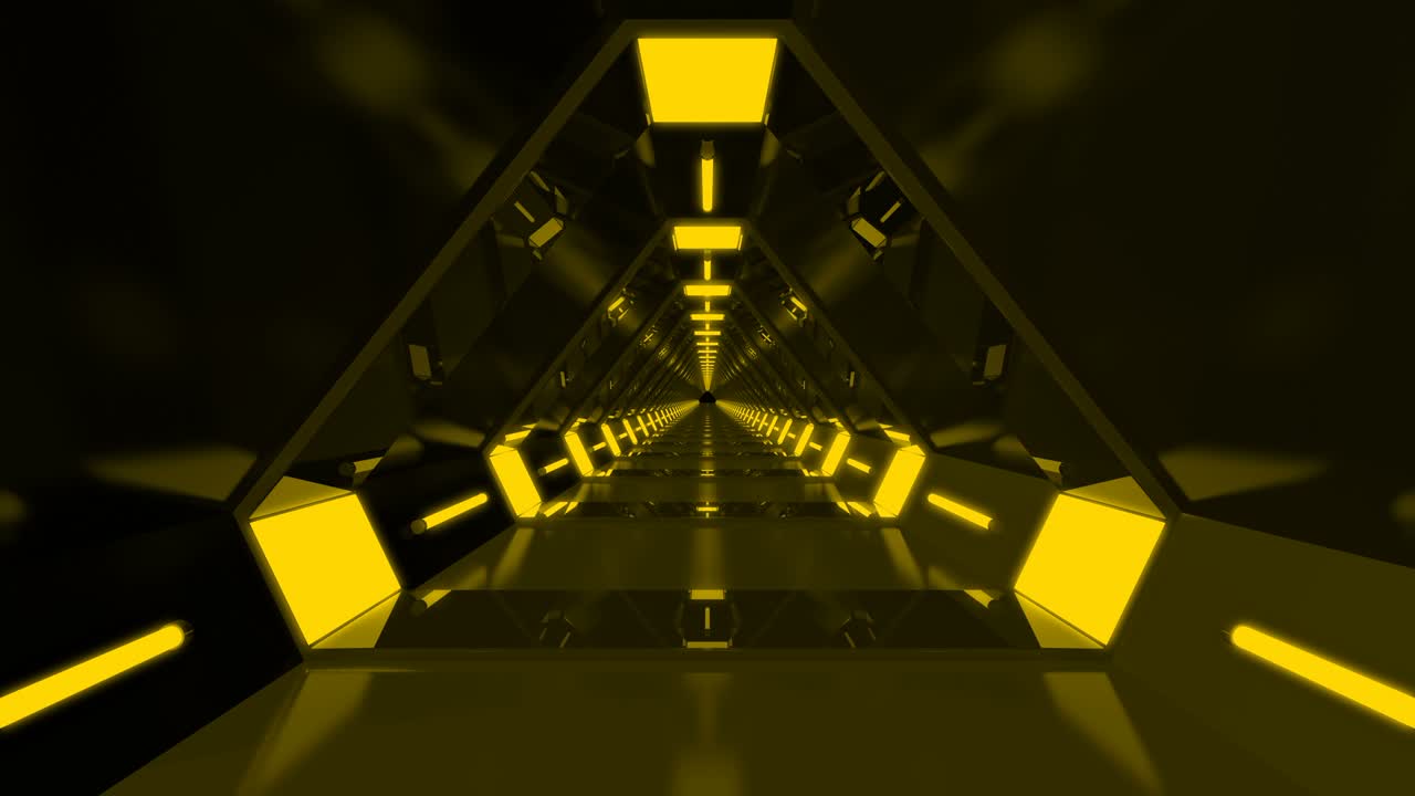 노란 루프 추상 배경 터널