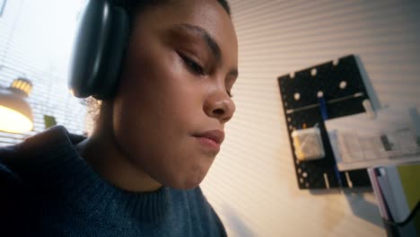 young woman concentrating on work/study