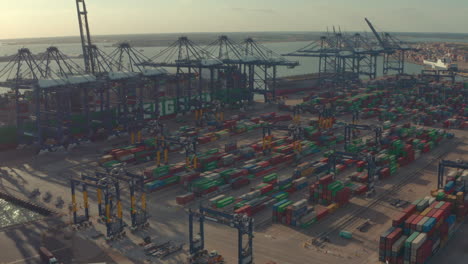 Wide-rising-and-establishing-aerial-shot-of-Port-of-Felixstowe-UK