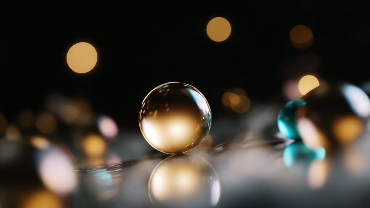 Bolle luminose in un ambiente mistico: uno splendido spettacolo di riflessi di luce e colori catturati in due affascinanti fotogrammi di una sequenza video.