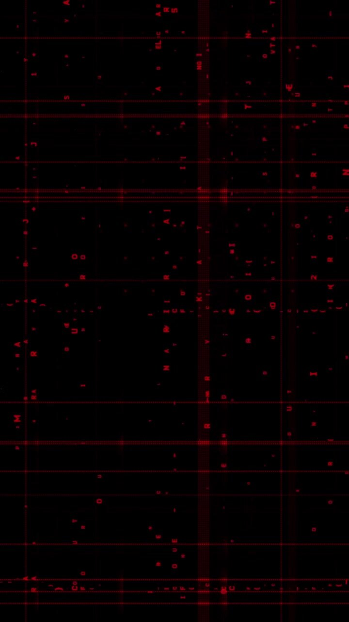 A red digital glitch background with random data noise and scan lines, perfect for a tech or horror-themed vertical video