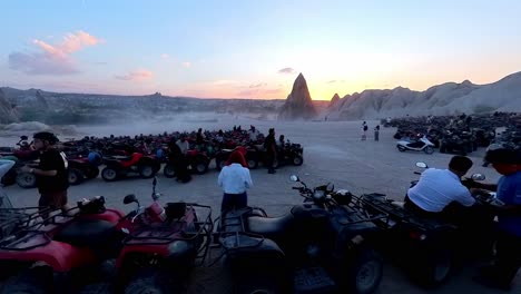 explore the rugged terrain of cappadocia’s valleys on an atv, navigating rock formations and breathtaking landscapes