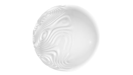 esfera blanca en 3d con ondas líquidas en un fondo en bucle