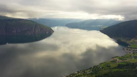 aerial footage beautiful nature norway.